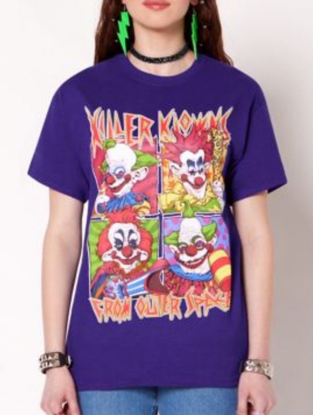 Killer Klowns 1988 Colourful Purple Graphic Clown Unisex 100% Cotton Tee Size M